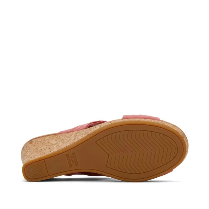 Toms Heels and Wedges Serena Cork Wedge Sandal Faded Rose Microfiber 8211 Women Toms Heels and Wedges Serena Cork Wedge Sandal Faded Rose Microfiber 8211 Women