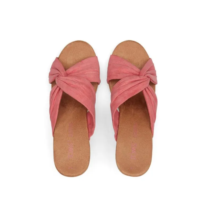 Toms Heels and Wedges Serena Cork Wedge Sandal Faded Rose Microfiber 8211 Women Toms Heels and Wedges Serena Cork Wedge Sandal Faded Rose Microfiber 8211 Women