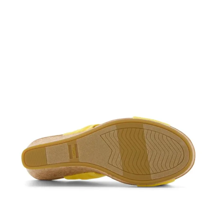 Toms Heels and Wedges Serena Cork Wedge Sandal Yellow 8211 Women Toms Heels and Wedges Serena Cork Wedge Sandal Yellow 8211 Women