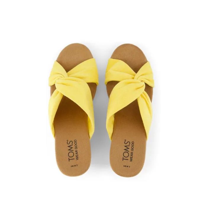 Toms Heels and Wedges Serena Cork Wedge Sandal Yellow 8211 Women Toms Heels and Wedges Serena Cork Wedge Sandal Yellow 8211 Women