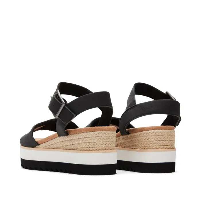 Toms Sandals Diana Wedge Sandal Black Leather 8211 Women Toms Sandals Diana Wedge Sandal Black Leather 8211 Women