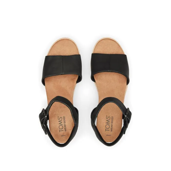 Toms Sandals Diana Wedge Sandal Black Leather 8211 Women Toms Sandals Diana Wedge Sandal Black Leather 8211 Women