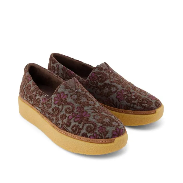 Toms Slip Ons Adelaide Espadrille Basil Green Floral Brocade 8211 Women Toms Slip Ons Adelaide Espadrille Basil Green Floral Brocade 8211 Women