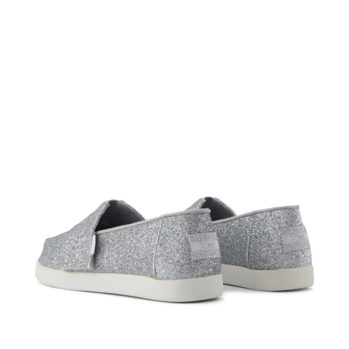 Toms Slip Ons Alpargata Classic Kids Shoe Silver Iridescent Glimmer 8211 Kids