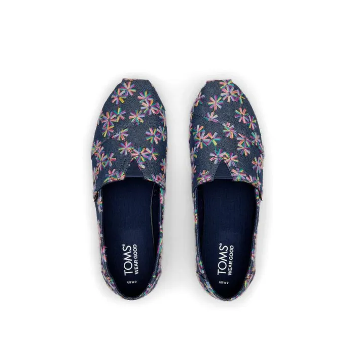 Toms TOMS Classics Alpargata Cloudbound Embroidered Floral Navy 8211 Women