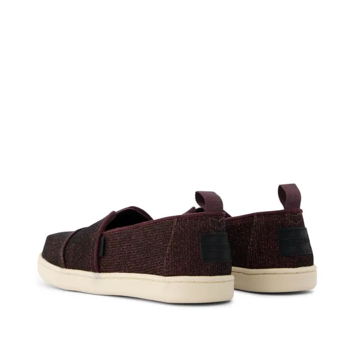 Toms TOMS Classics Alpargata Kids Shoe Blackberry Sparkle Glitter 8211 KidsWomen Toms TOMS Classics Alpargata Kids Shoe Blackberry Sparkle Glitter 8211 KidsWomen
