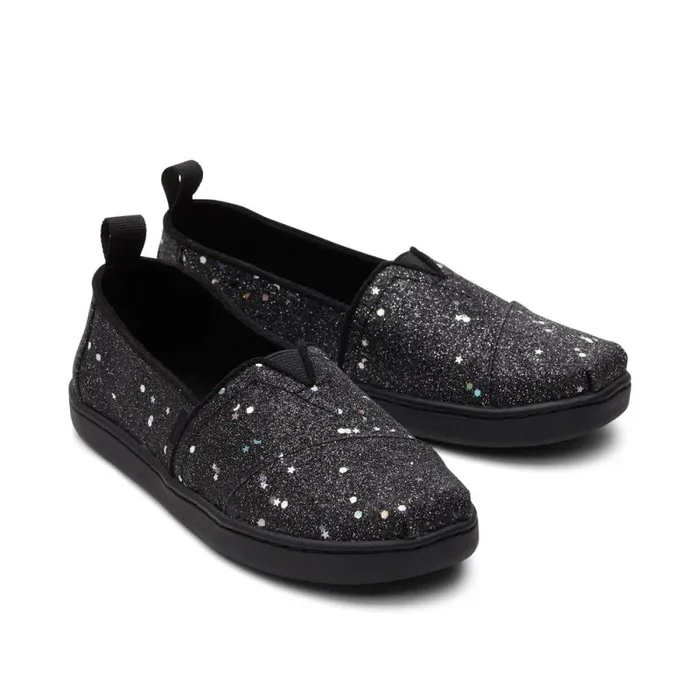 Toms TOMS Classics Alpargata Kids Shoe Cosmic Black Glitter 8211 KidsWomen