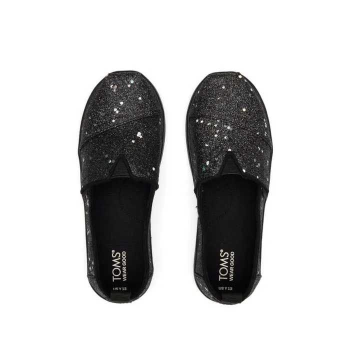 Toms TOMS Classics Alpargata Kids Shoe Cosmic Black Glitter 8211 KidsWomen