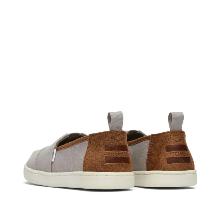 Toms TOMS Classics Alpargata Kids Shoe Drizzle Greydark Brown Trim 8211 KidsWomen Toms TOMS Classics Alpargata Kids Shoe Drizzle Greydark Brown Trim 8211 KidsWomen