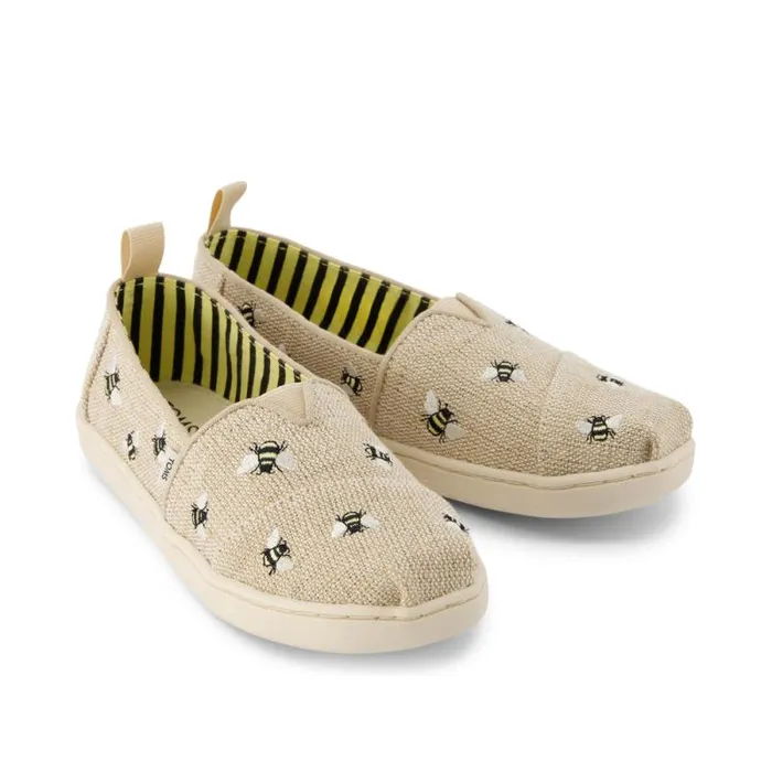 Toms TOMS Classics Alpargata Kids Shoe Embroidered Bees 8211 KidsWomen Toms TOMS Classics Alpargata Kids Shoe Embroidered Bees 8211 KidsWomen