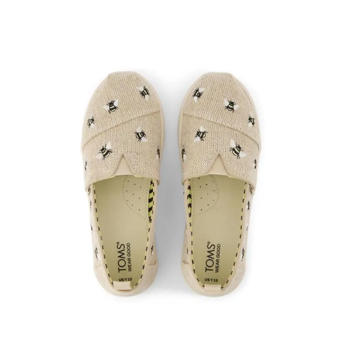 Toms TOMS Classics Alpargata Kids Shoe Embroidered Bees 8211 KidsWomen Toms TOMS Classics Alpargata Kids Shoe Embroidered Bees 8211 KidsWomen