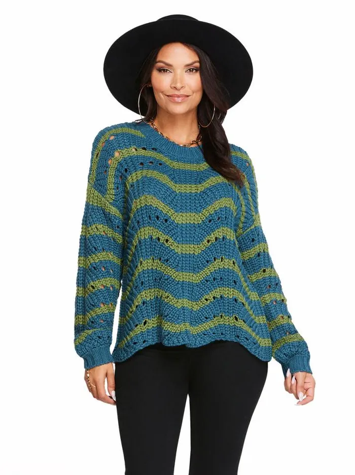 Tops Clothing Jessica Simpson Fayette Sweater In Stargazer Stipe