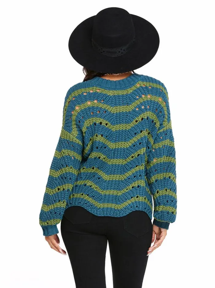 Tops Clothing Jessica Simpson Fayette Sweater In Stargazer Stipe