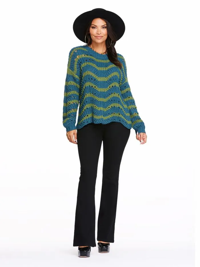 Tops Clothing Jessica Simpson Fayette Sweater In Stargazer Stipe