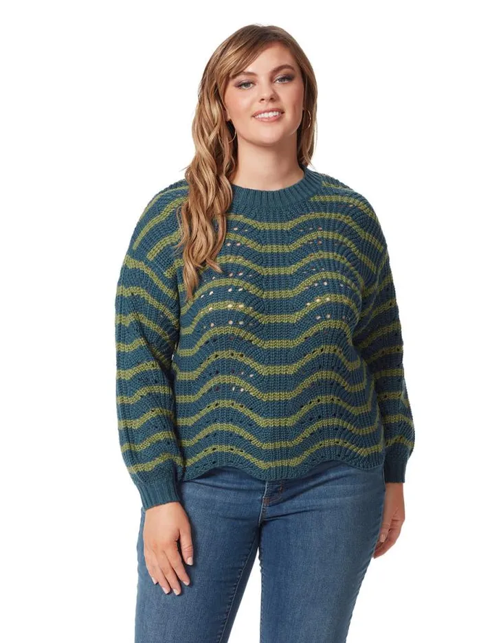 Tops Clothing Jessica Simpson Fayette Sweater In Stargazer Stipe