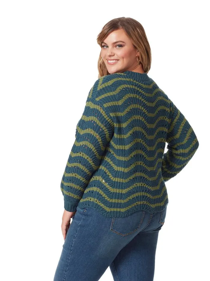 Tops Clothing Jessica Simpson Fayette Sweater In Stargazer Stipe