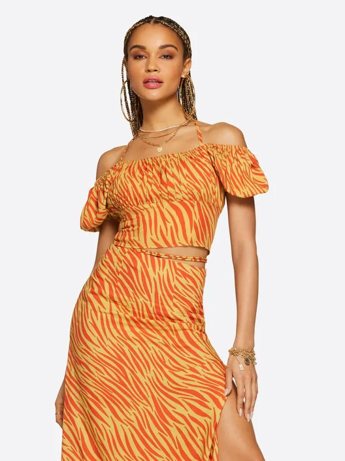 Tops Clothing Jessica Simpson Irin Top In Savanna Zebra