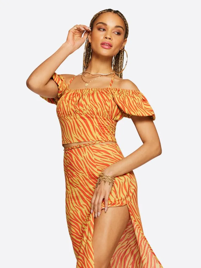 Tops Clothing Jessica Simpson Irin Top In Savanna Zebra