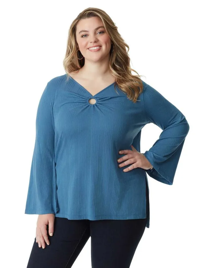 Tops Clothing Jessica Simpson Jasleen Top In Sargasso Sea