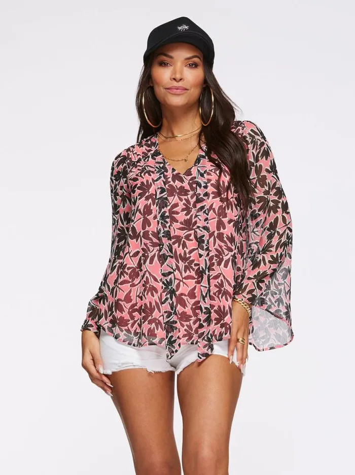Tops Clothing Jessica Simpson Leslie Blouse In Flora Brushes