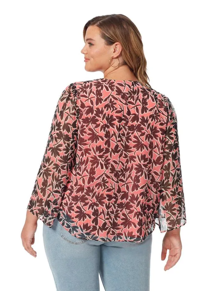 Tops Clothing Jessica Simpson Leslie Blouse In Flora Brushes