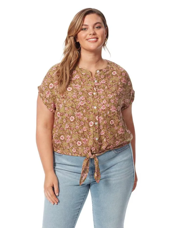 Tops Clothing Jessica Simpson Louelle Blouse In Boa Botanical Dots