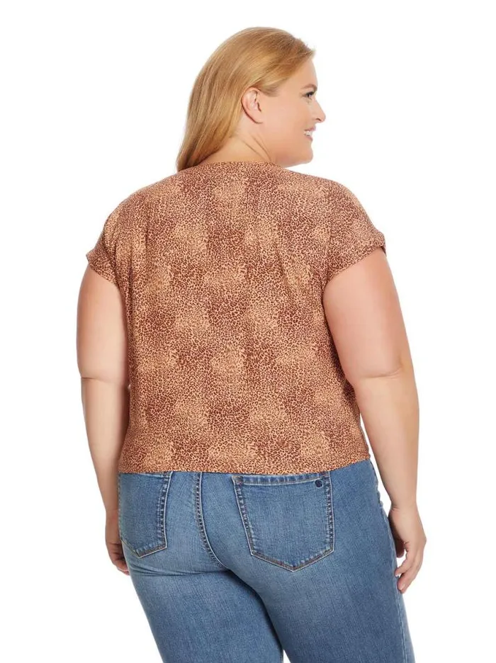 Tops Clothing Jessica Simpson Louelle Blouse In Winding Leopard