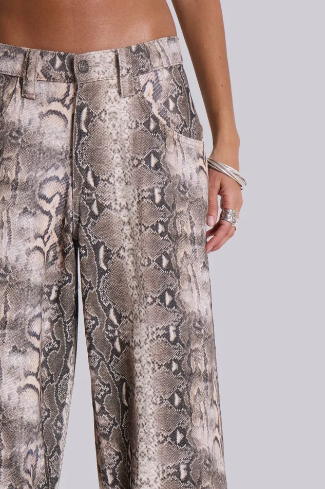 Tops Jaded London Women Shop Boa Snake Print Colossus Jeans