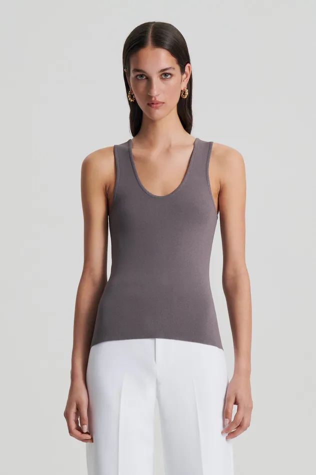 Tops Scanlan Theodore Women CREPE KNIT SINGLET TORBA Tops Scanlan Theodore Women CREPE KNIT SINGLET TORBA