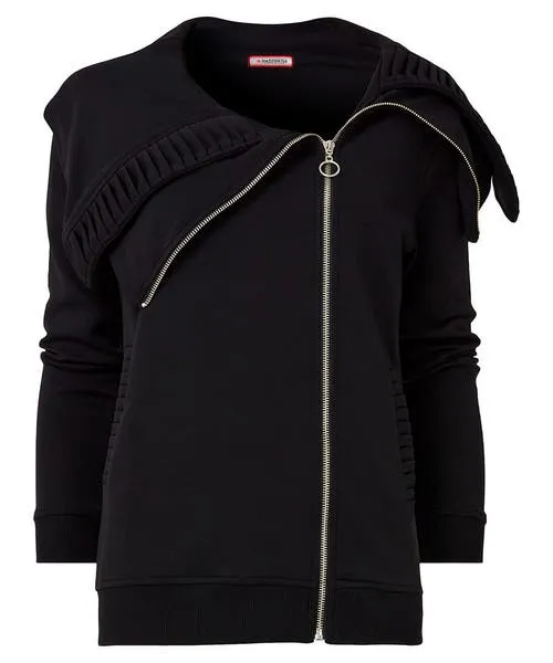 Tops Tunics and Blouses Joebrowns Apparel Ronnie Zip Front Jersey Top Black