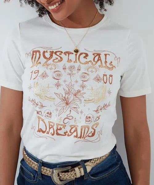 Tops Tunics and Blouses Mystical Magic TShirt Cream Joebrowns Apparel