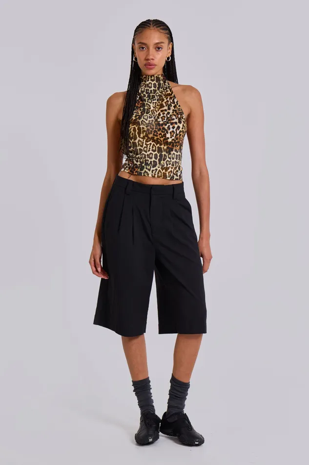 Tops Women Black Goliath Tailored Shorts Jaded London