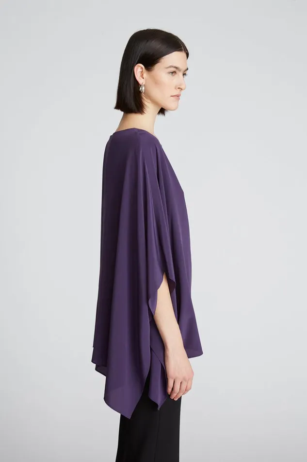 Tops Women Halston Wendy Top In Crepe De Chine Eggplant
