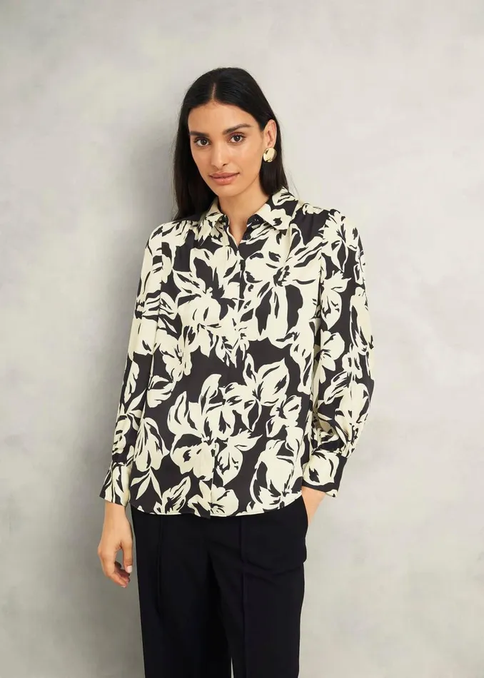 Tops Women HOBBS Askham Shirt Black Cream