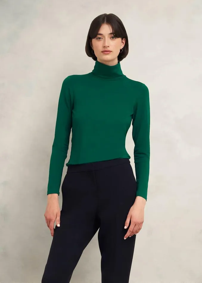Tops Women HOBBS Mischa Roll Neck Top Agate Green
