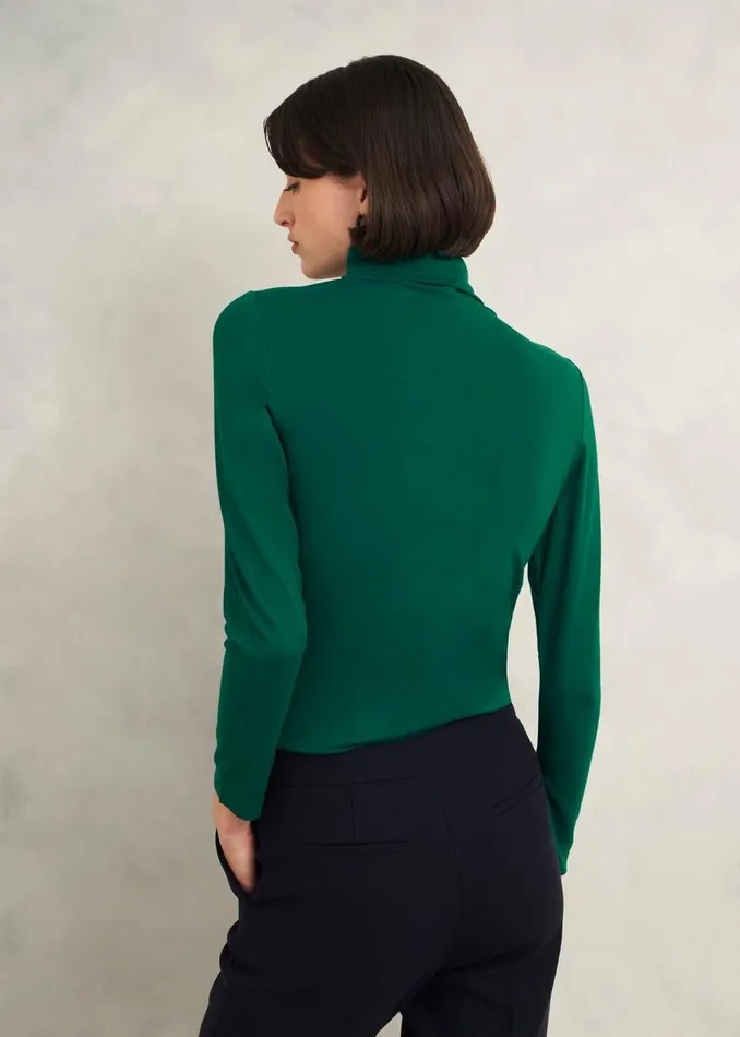 Tops Women HOBBS Mischa Roll Neck Top Agate Green