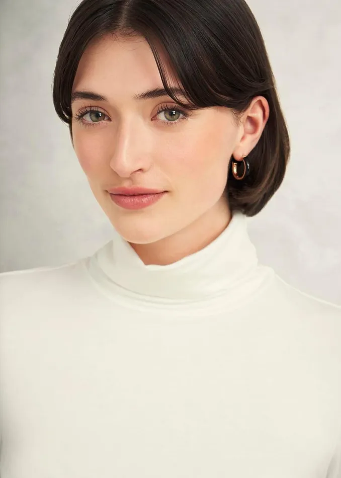 Tops Women HOBBS Mischa Roll Neck Top Hobbs Ivory