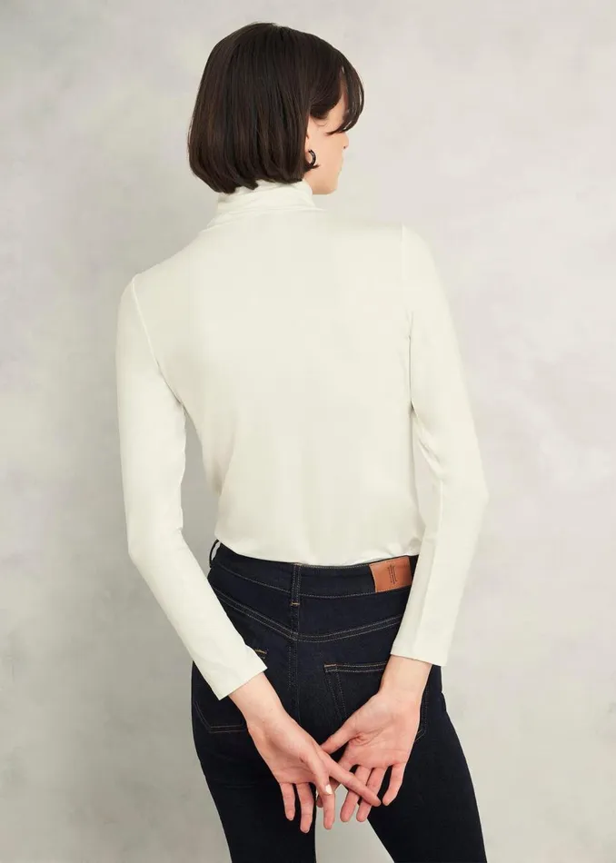 Tops Women HOBBS Mischa Roll Neck Top Hobbs Ivory