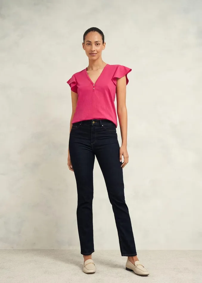 Tops Women HOBBS Pippa Cotton Slub Top Zinnia Pink