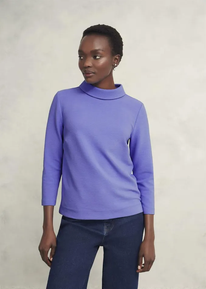 Tops Women HOBBS Tali Textured Top Deep Sky Blue