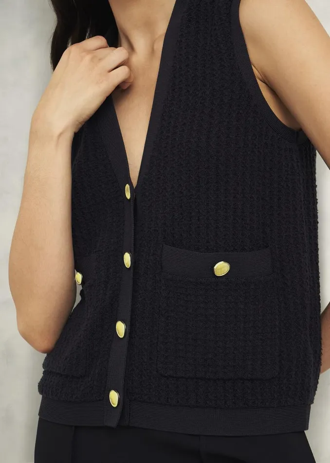 Tops Women HOBBS Tatton Cotton Blend Knitted Vest Black