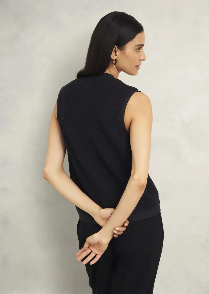 Tops Women HOBBS Tatton Cotton Blend Knitted Vest Black