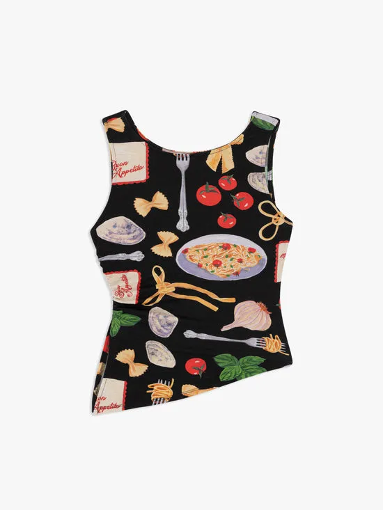 Tops Women Lisa Says Gah Erin Tank Buon Appetito Black
