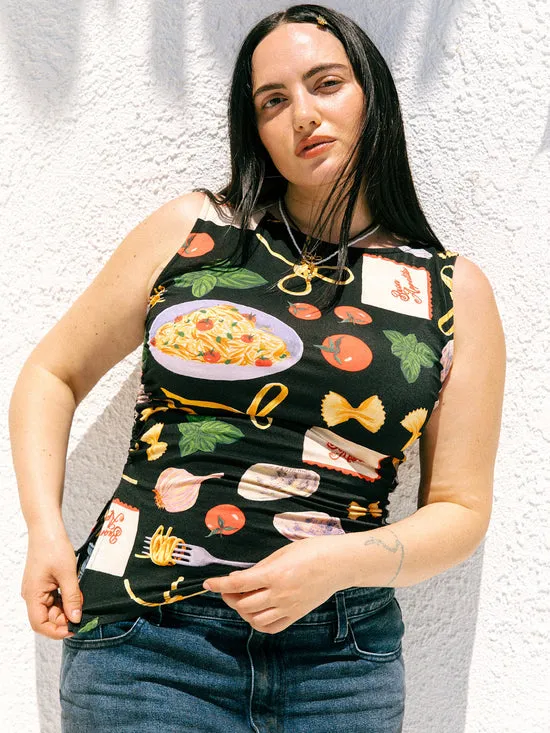 Tops Women Lisa Says Gah Erin Tank Buon Appetito Black
