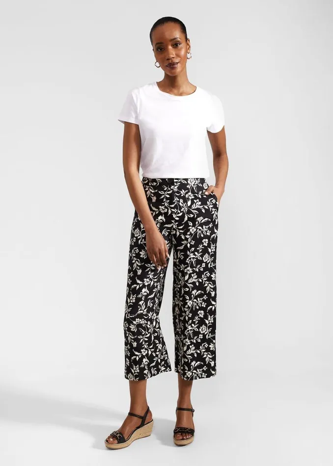 Trousers Women HOBBS Eve Crop Trousers Black Cream