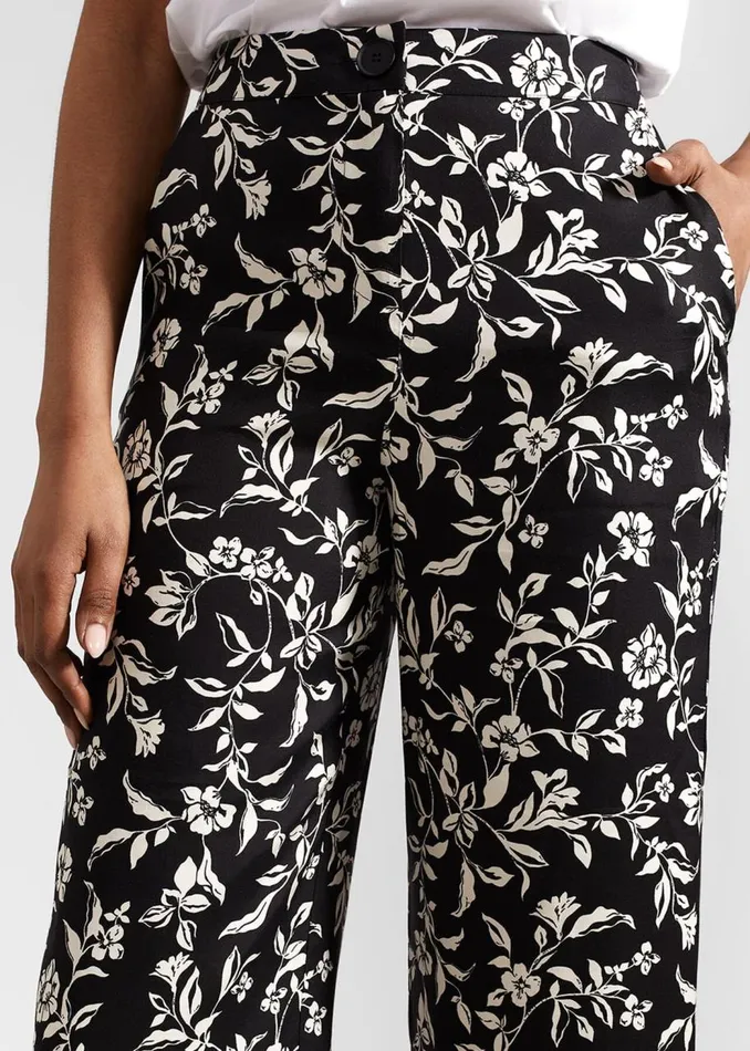 Trousers Women HOBBS Eve Crop Trousers Black Cream