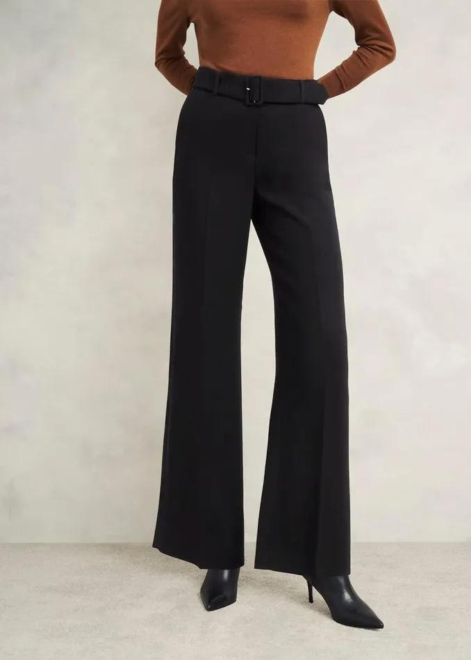 Trousers Women HOBBS Petite Drew Wide Trouser Black