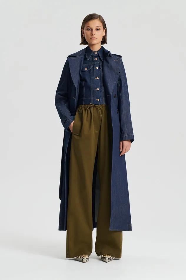 Trousers Women Scanlan Theodore POCKET CARGO OLIVE