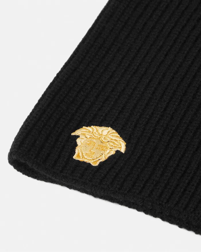 Versace Bags and Accessories Kids Embroidered Medusa Neck Warmer Black