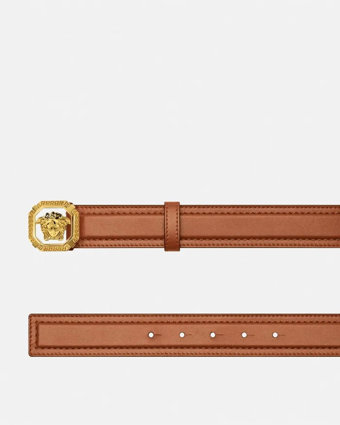 Versace Belts Men La Medusa Leather Belt 35 Cm Brown
